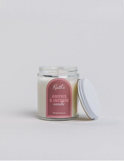 Amyris & Incense Candle Open